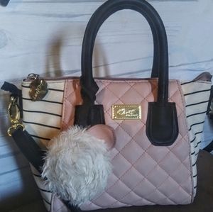 Betsy Johnson NWT Pink /Black quilted Bag